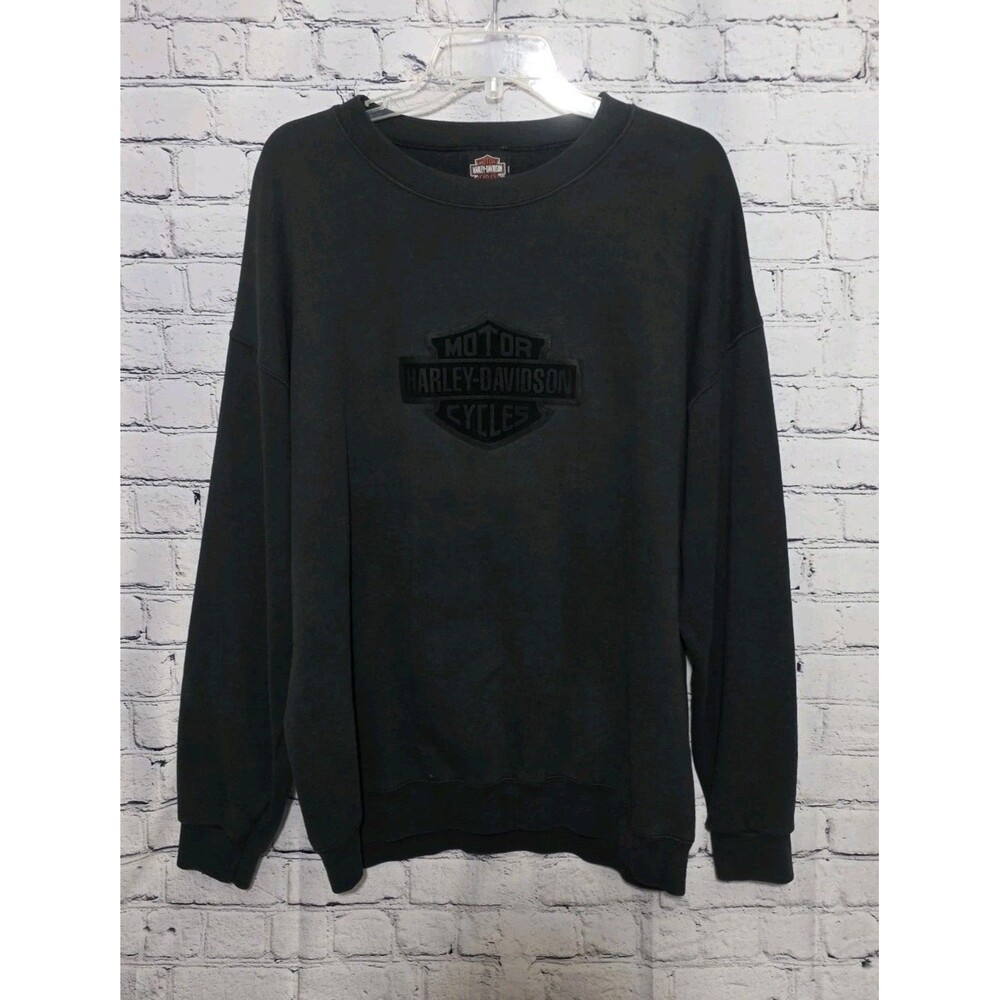 Vintage Harley Davidson Faded Black Crewneck Sweatshirt Sz. XL 1999 Made In USA
